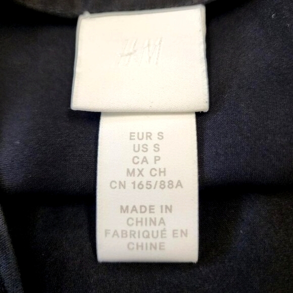 H&M Women's Elegant Black Slip Dress Straight Side Slit, sz SM - Picture 11 of 11